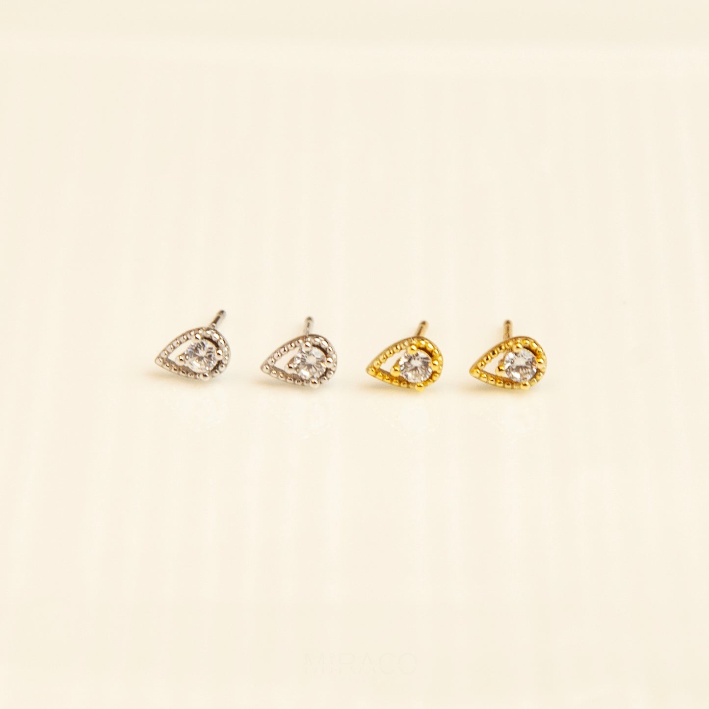 Teardrop Cartilage Pear Diamond Stud Earrings