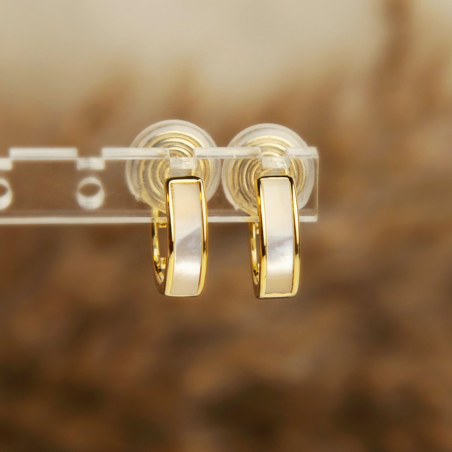 Cream White Clip On Huggie Earrings