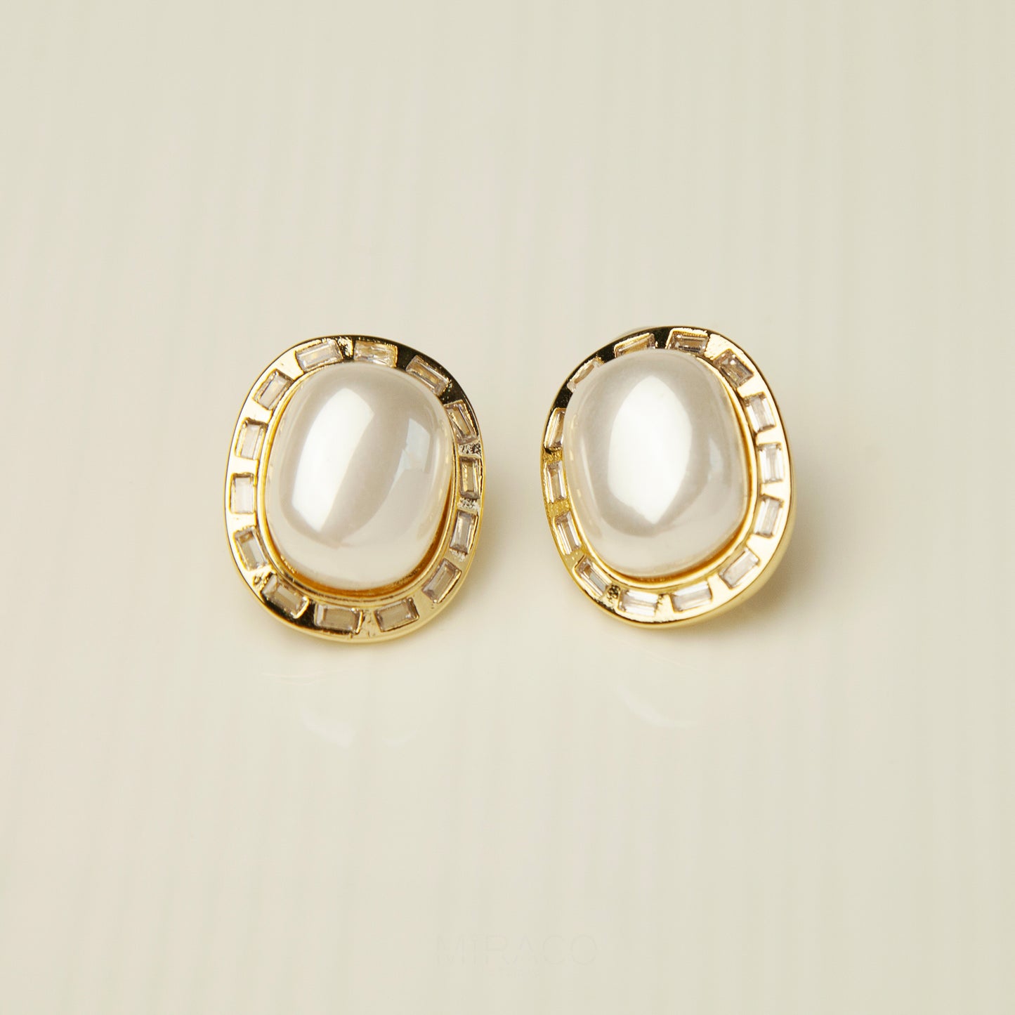 Large Sqaure Pearl Clip-On Earrings