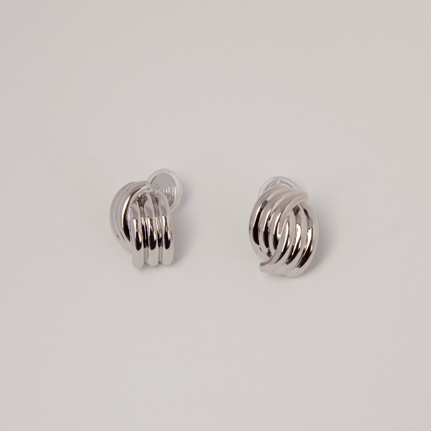 Clip On Metal Knot Stud Earrings