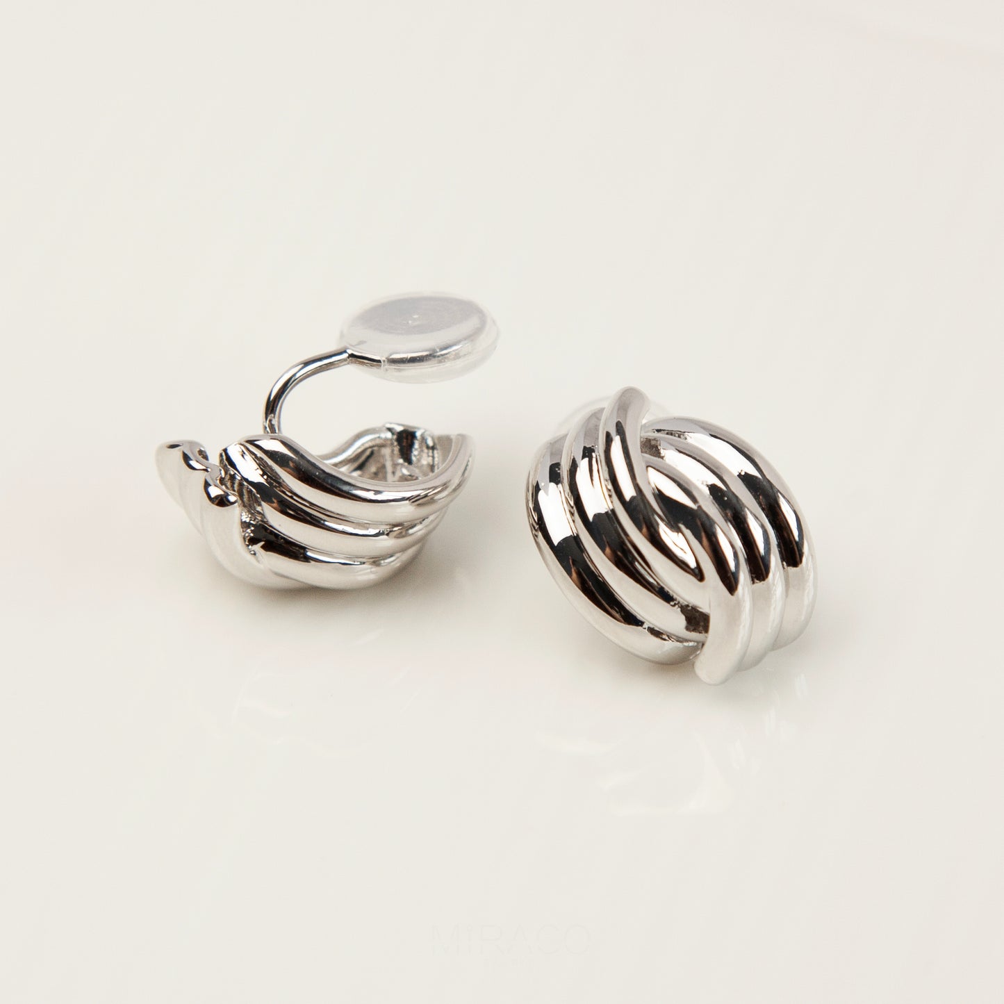 Clip On Metal Knot Stud Earrings