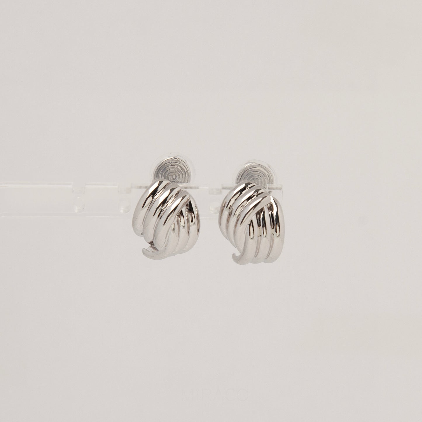 Clip On Metal Knot Stud Earrings