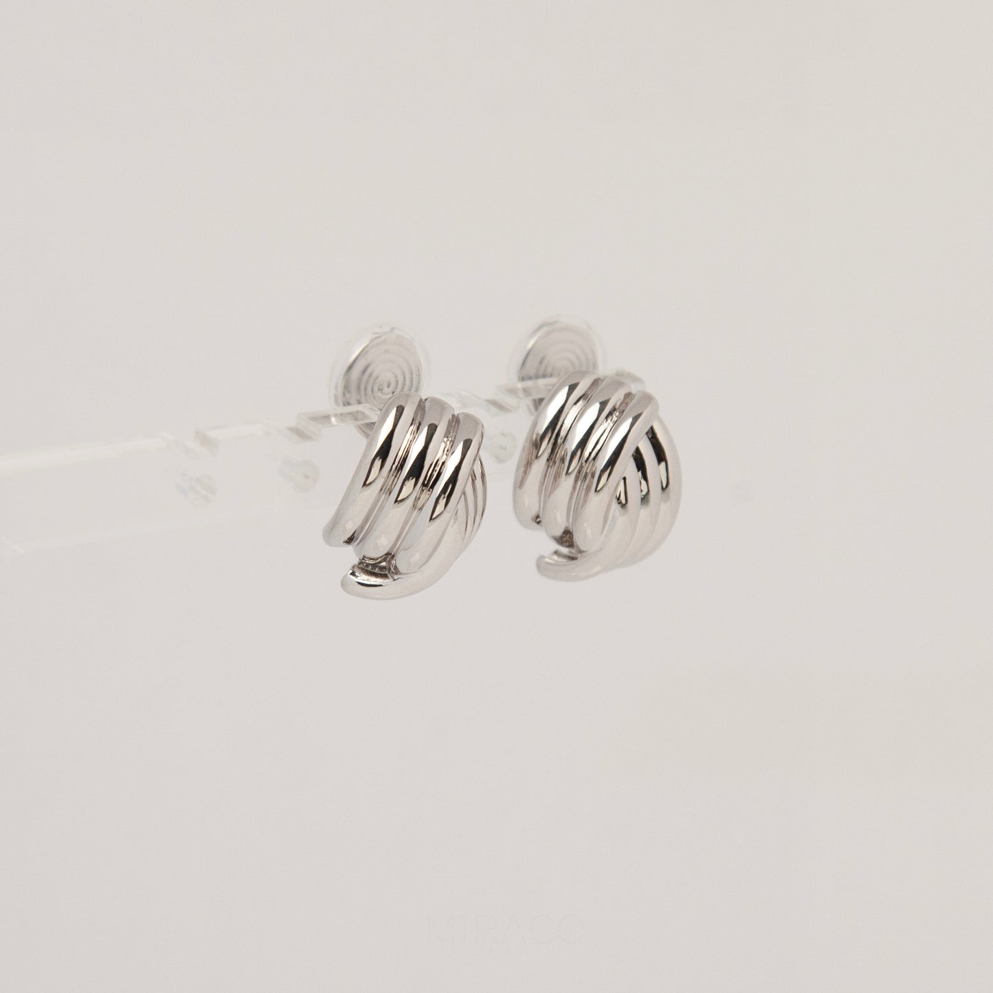 Clip On Metal Knot Stud Earrings