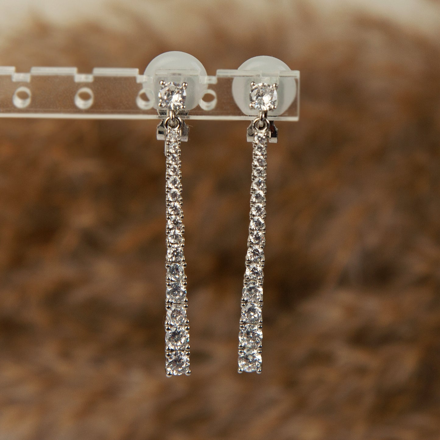 Clip On Pave Diamond Earrings