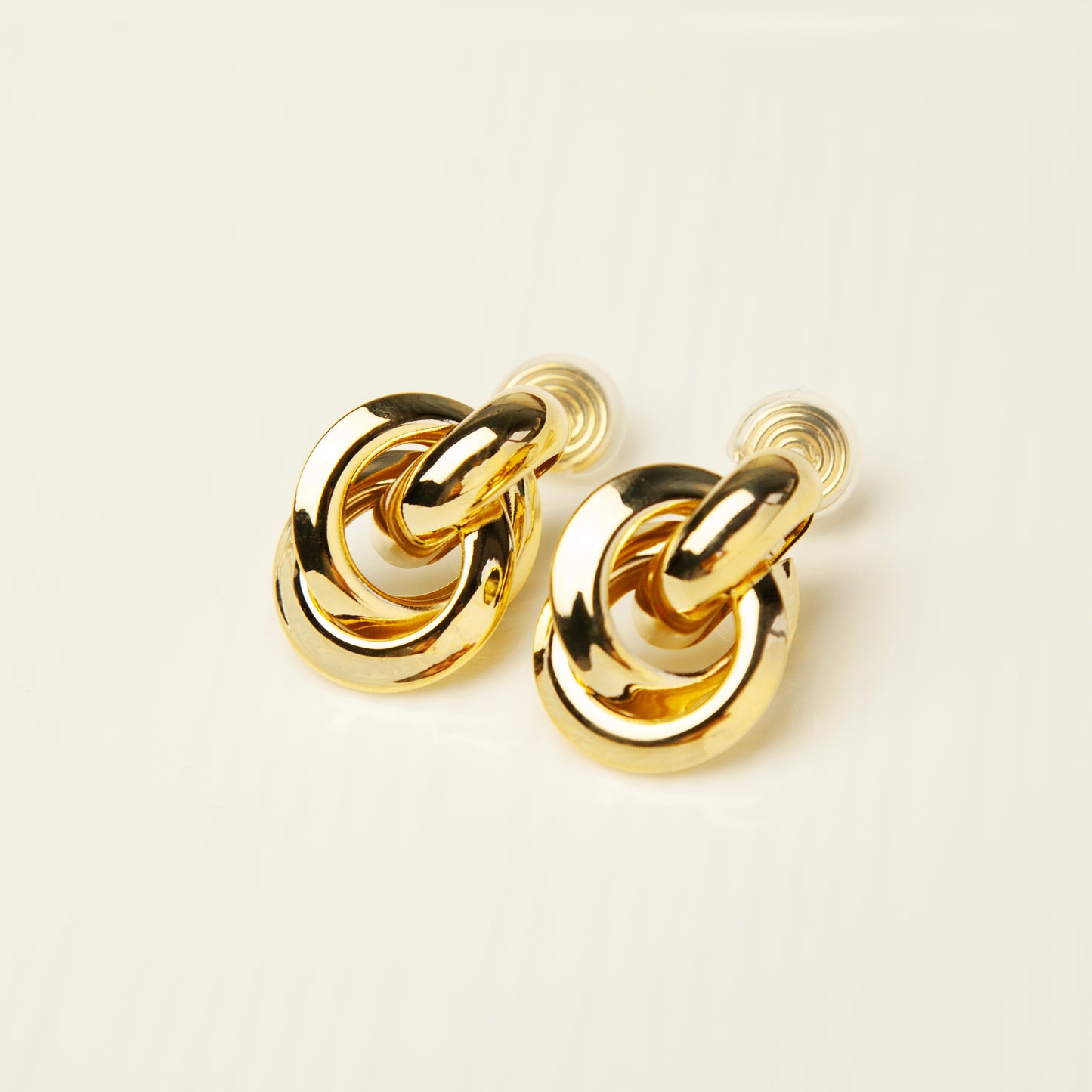 Clip On Gold Knot Stud Earrings