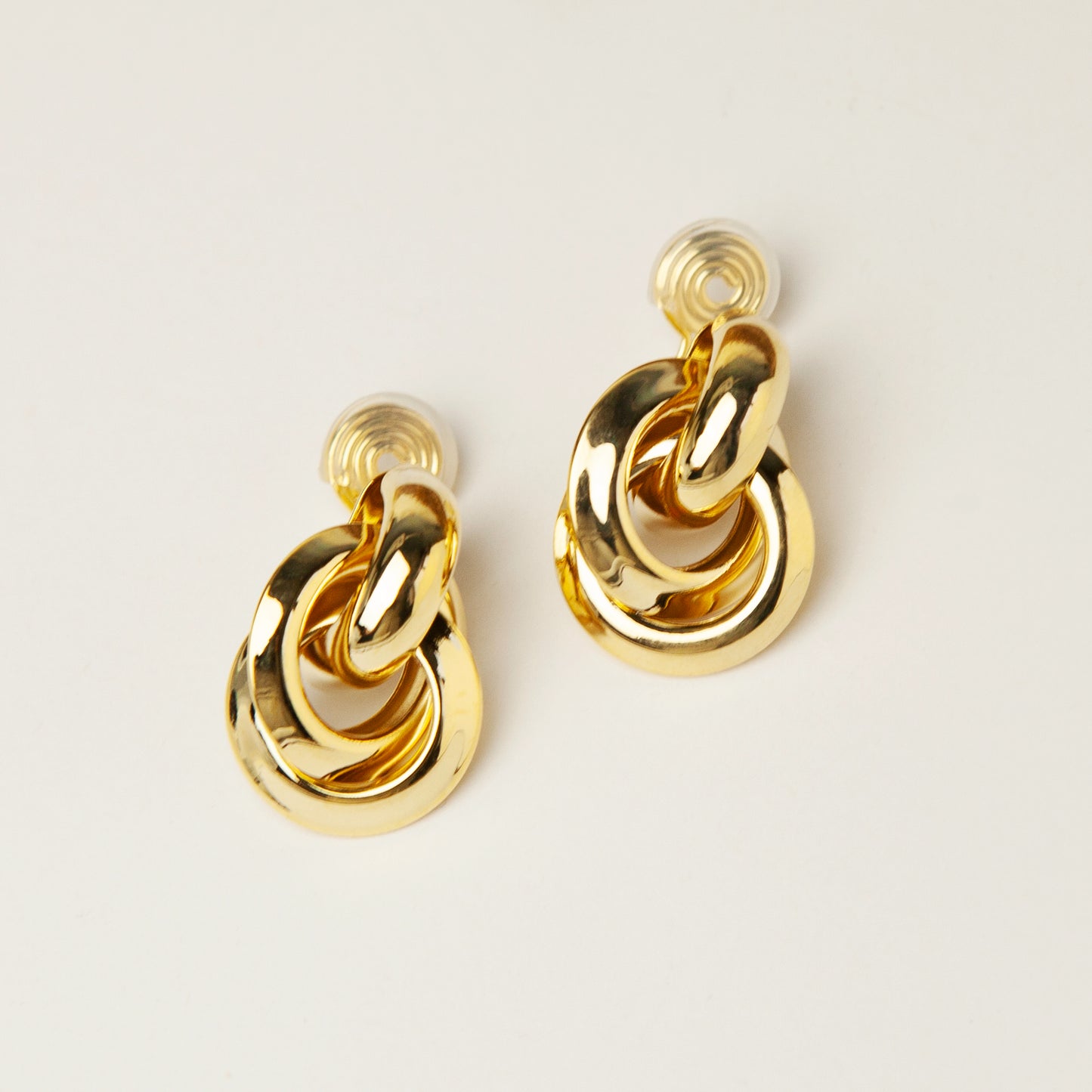 Clip On Gold Knot Stud Earrings