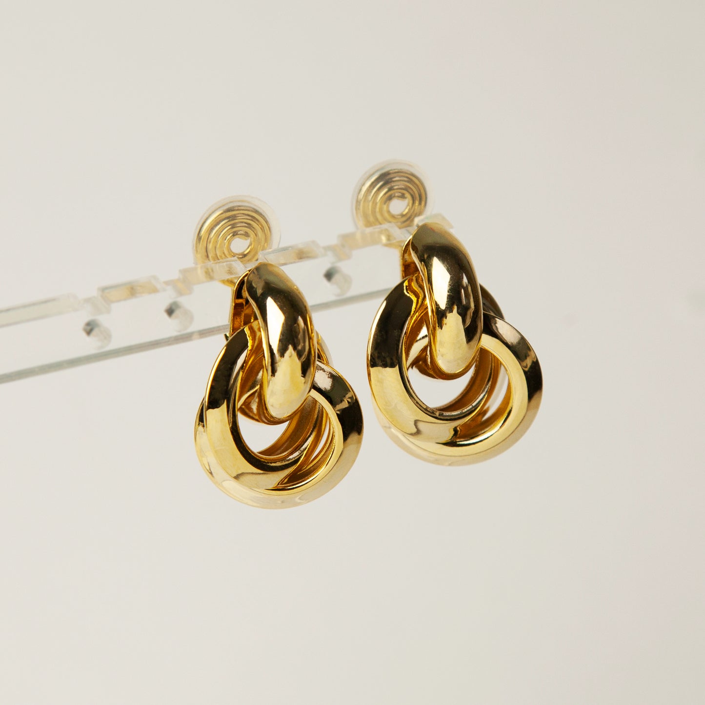 Clip On Gold Knot Stud Earrings