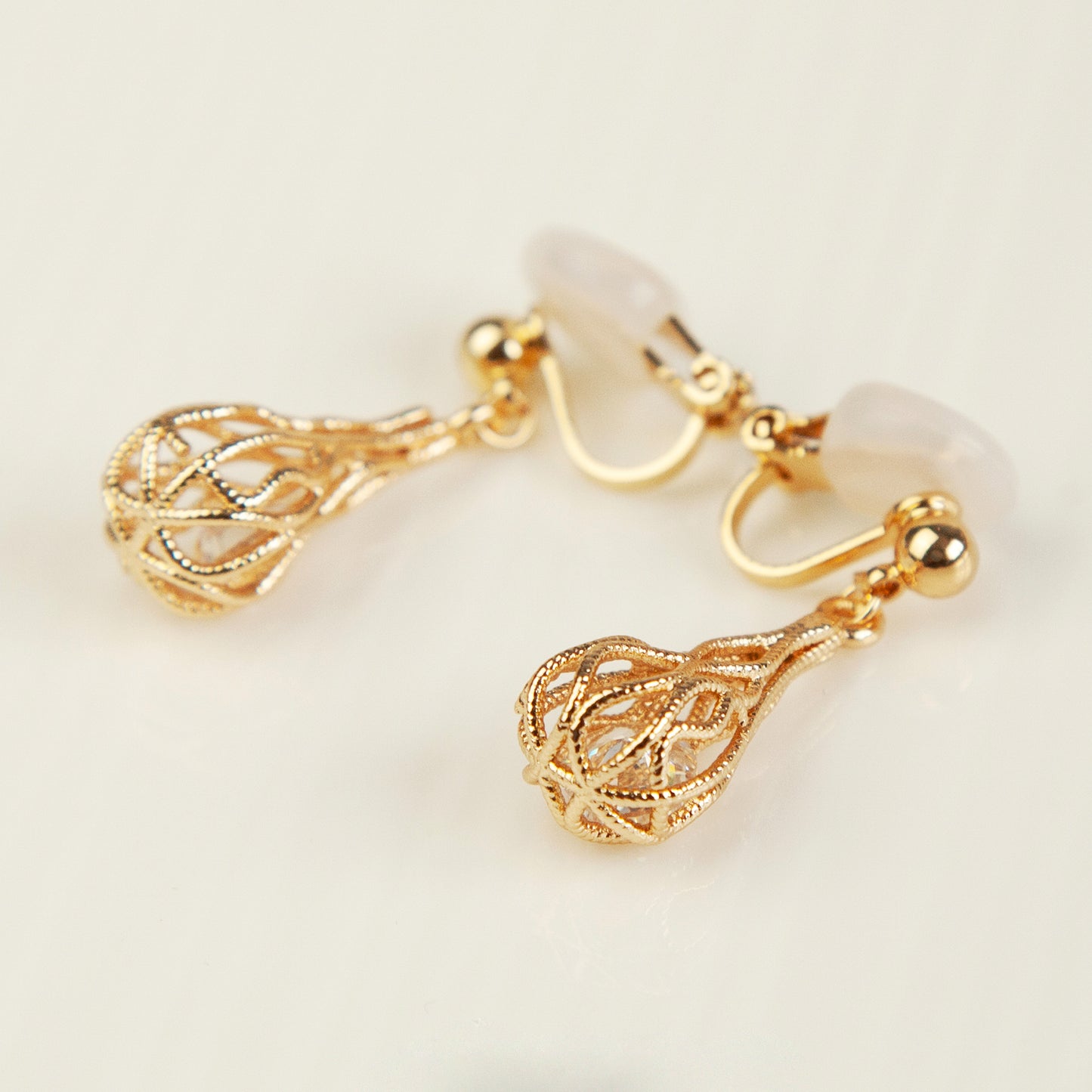 Teardrop Dangle Drop Clip On Earrings