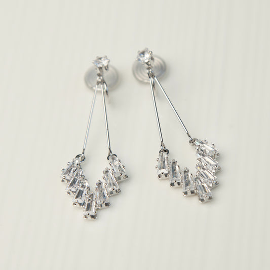 Crystal Dangle Drop Chandelier Diamond Clip-On Earrings