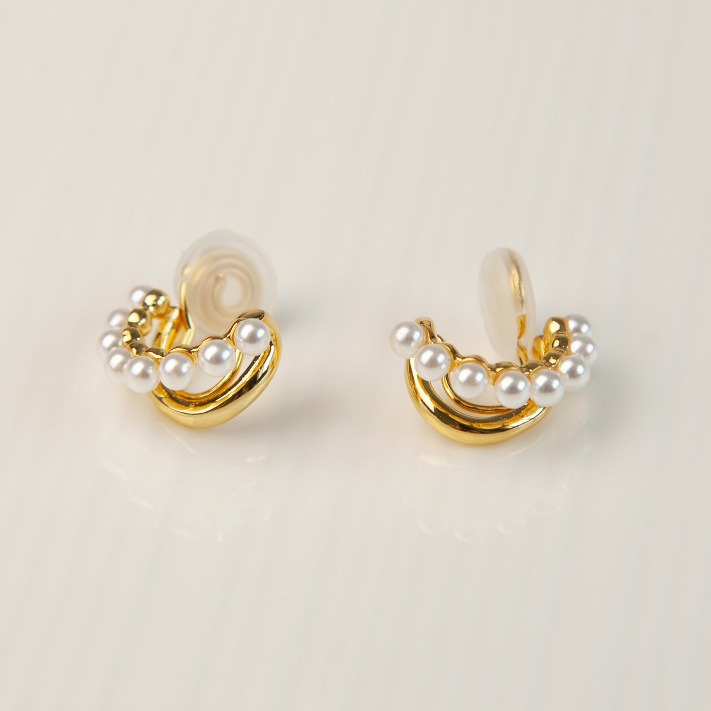 Gold Plated Pearl Hoop Earrings