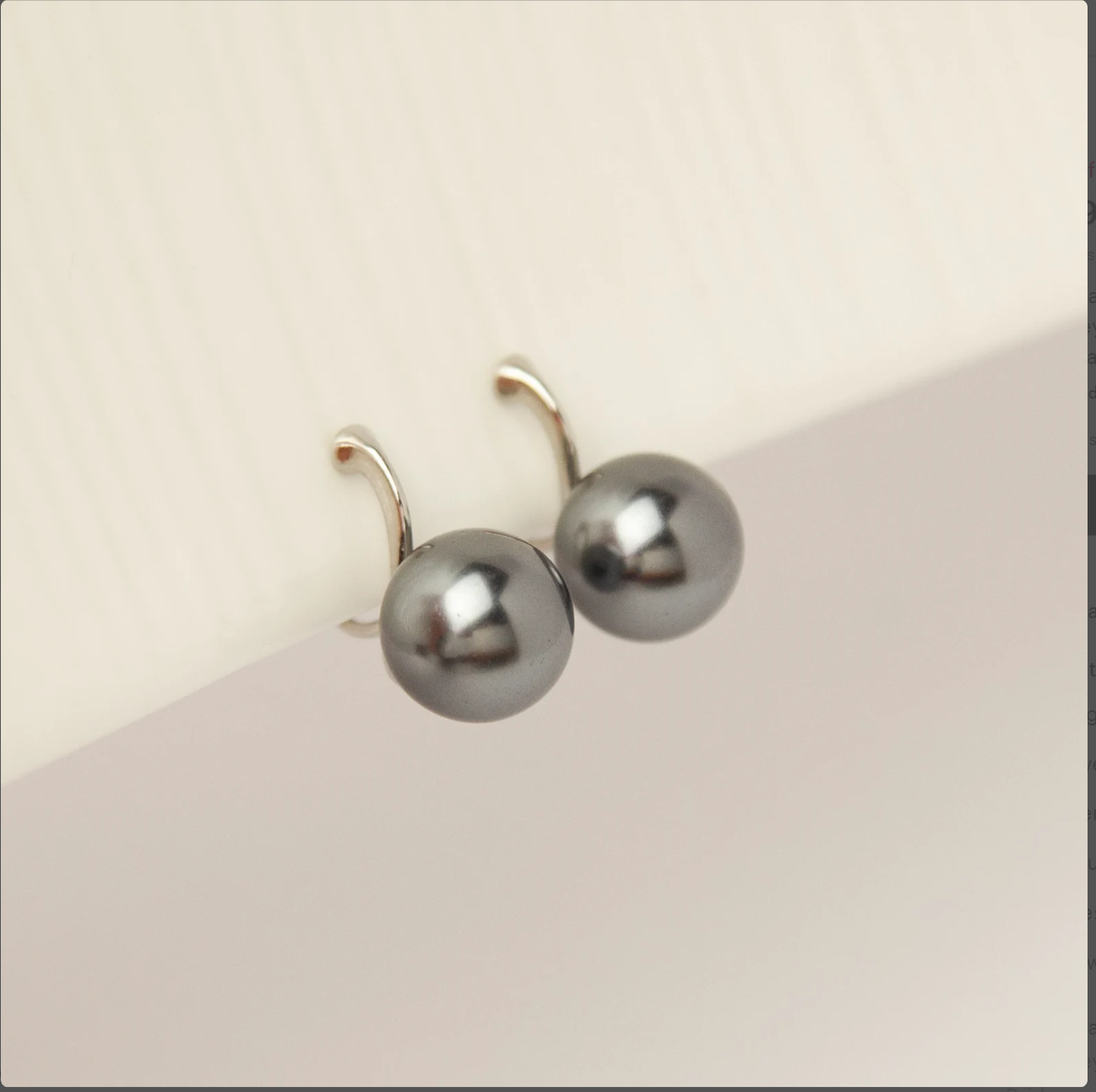 Black Pearls Clip On Earrings, Dangle Pearls Earrings