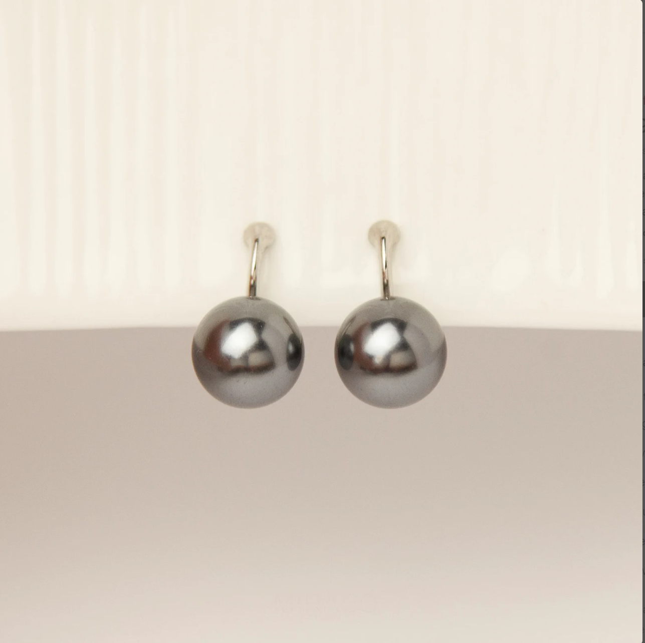 Black Pearls Clip On Earrings, Dangle Pearls Earrings