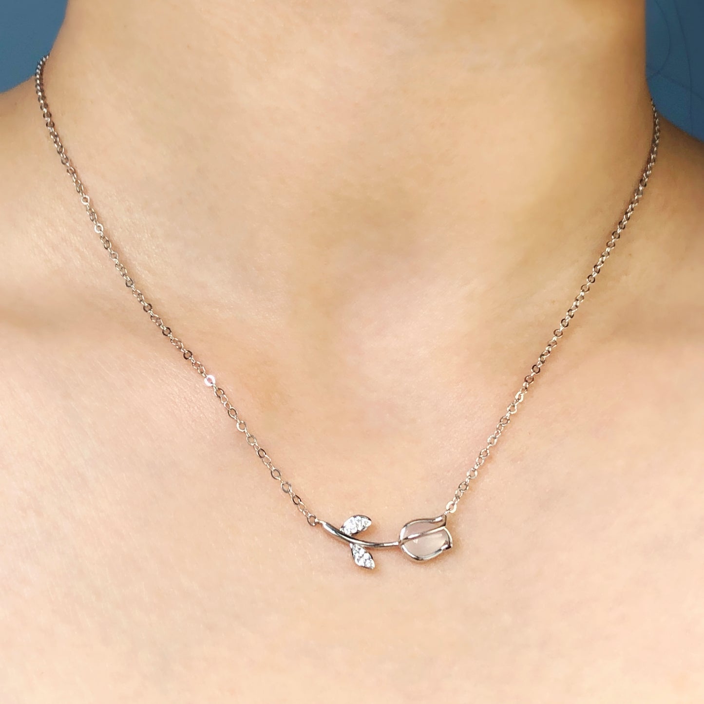 Sterling Silver Tulip Pendant Necklace