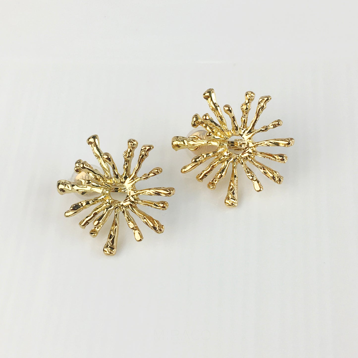 Large Sunray Stud Clip On Earrings