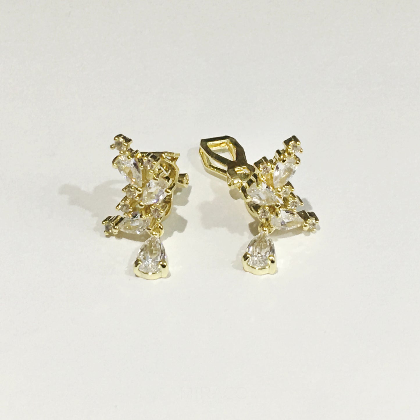 Clip On Butterfly Diamond Earrings