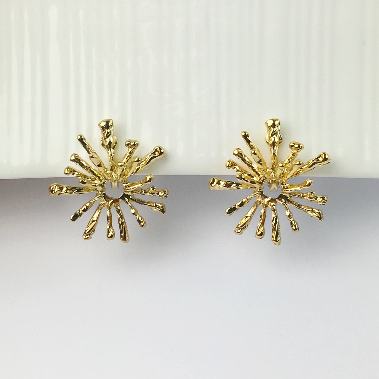 Large Sunray Stud Clip On Earrings