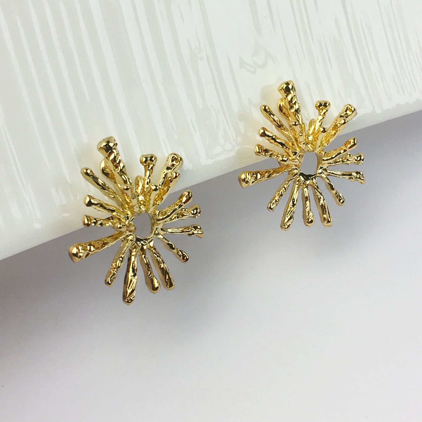 Large Sunray Stud Clip On Earrings