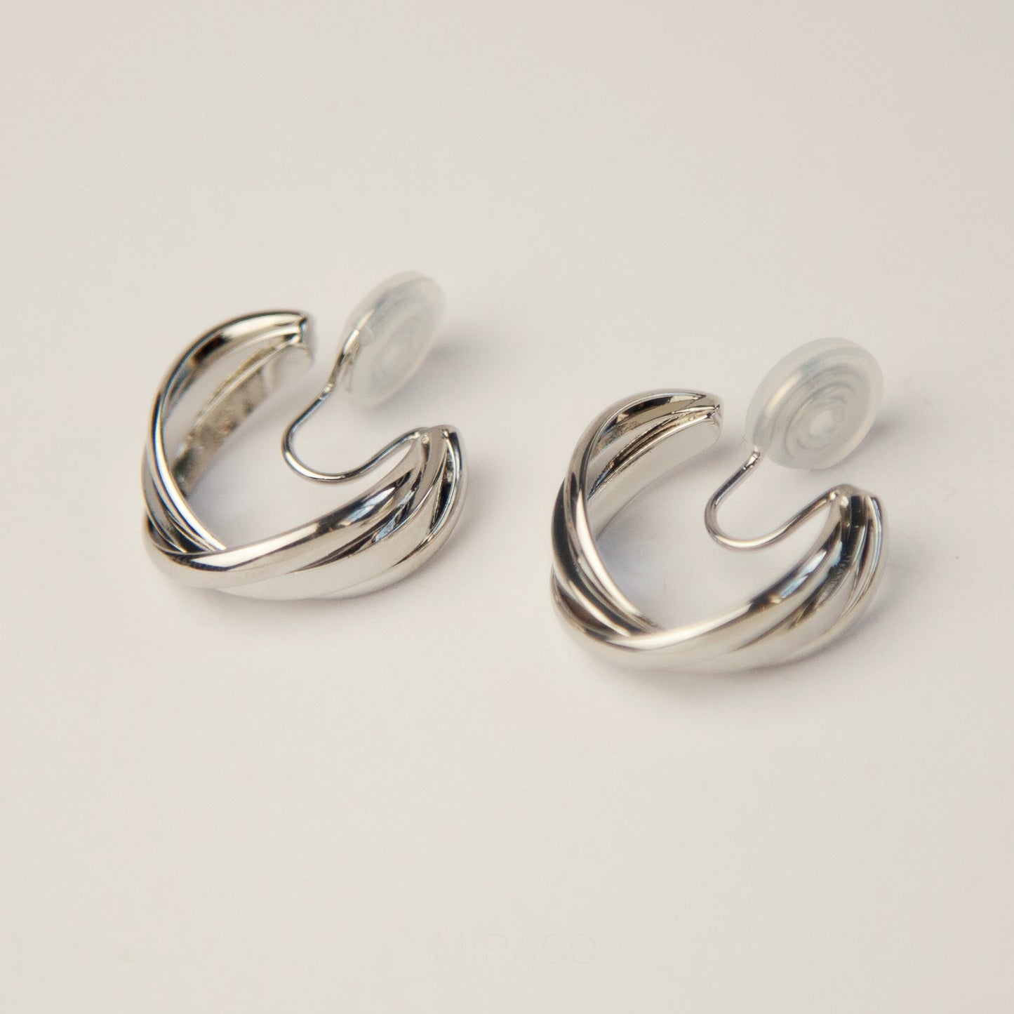 Twisted Hoop Clip On Earrings