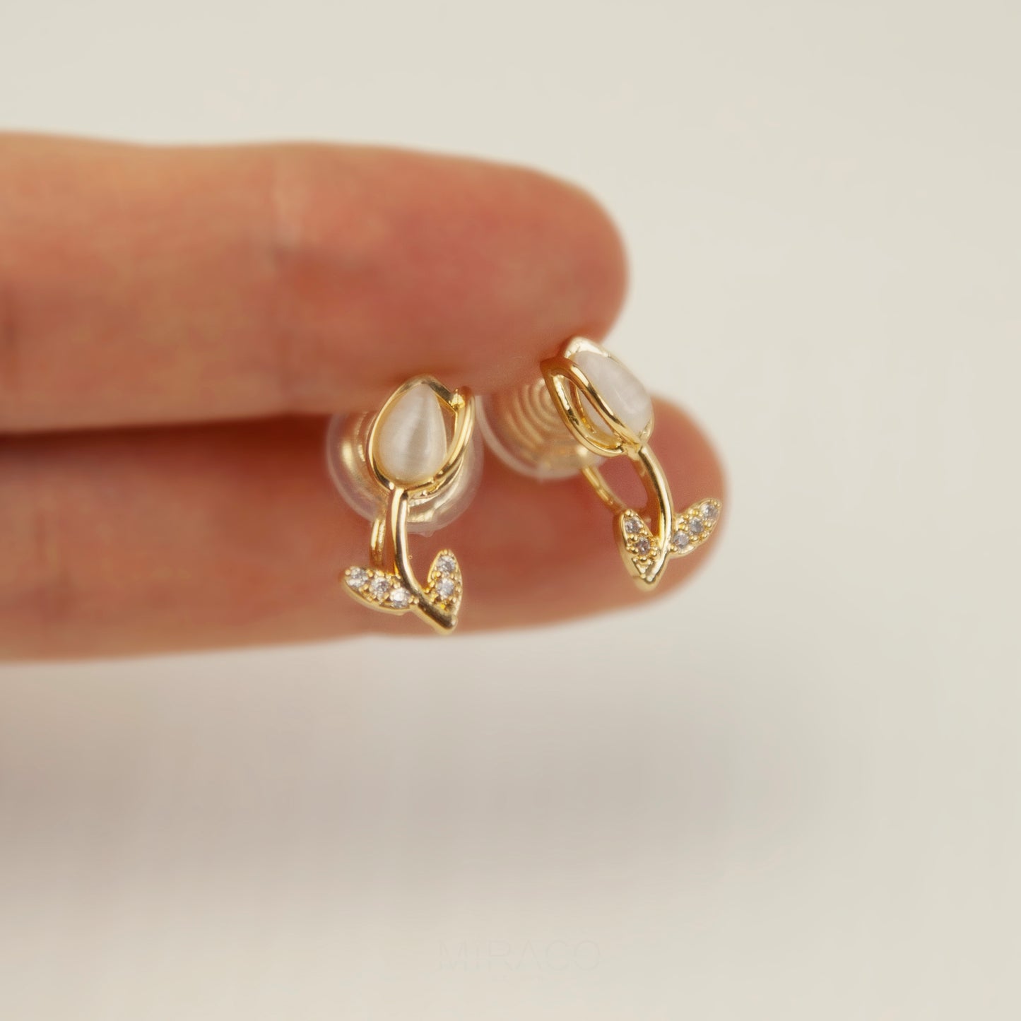 Golden Tulip Clip On Earrings