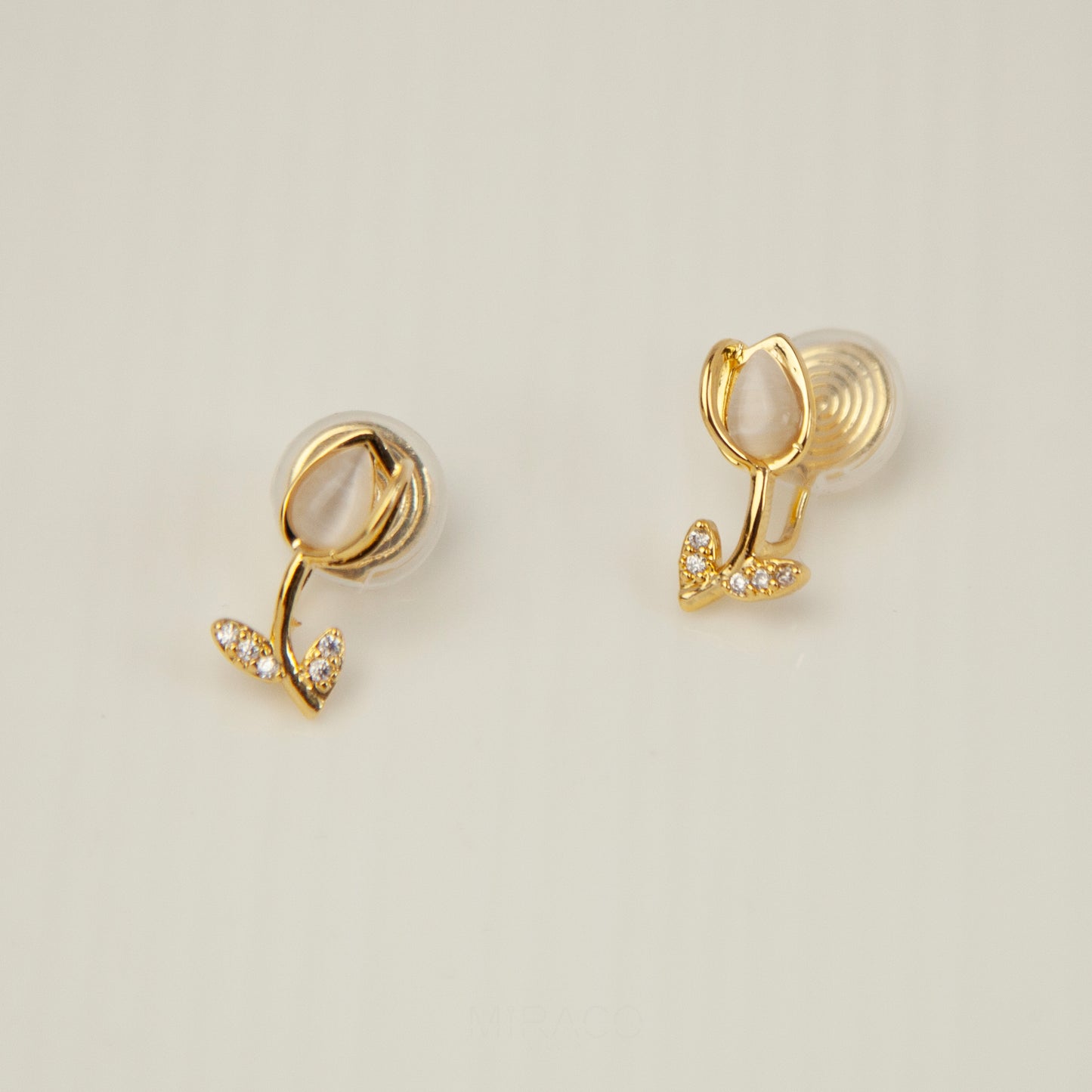 Golden Tulip Clip On Earrings