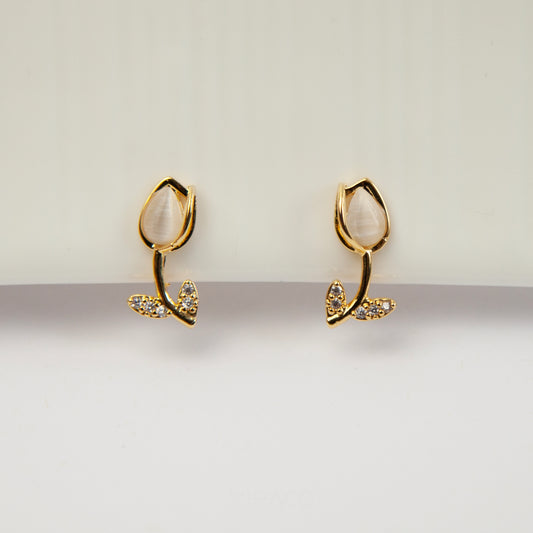 Golden Tulip Clip On Earrings