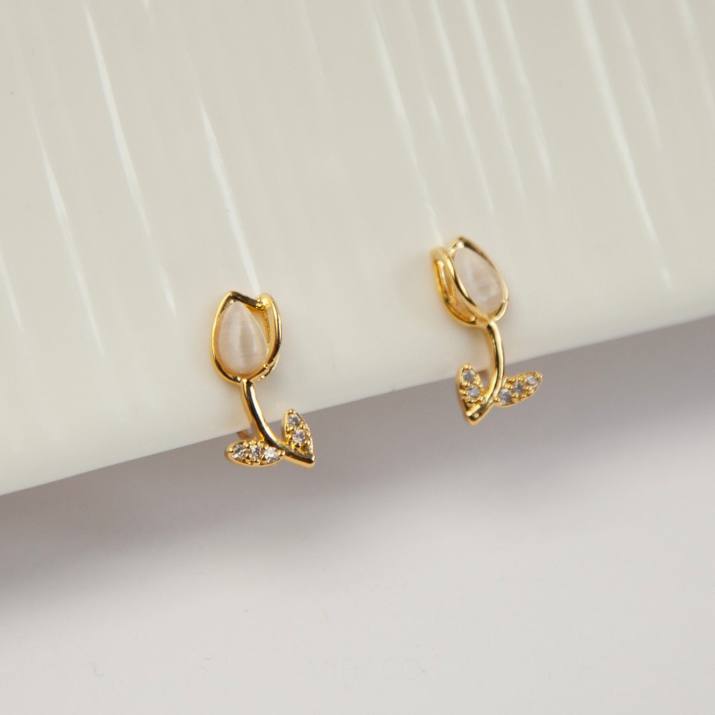 Golden Tulip Clip On Earrings