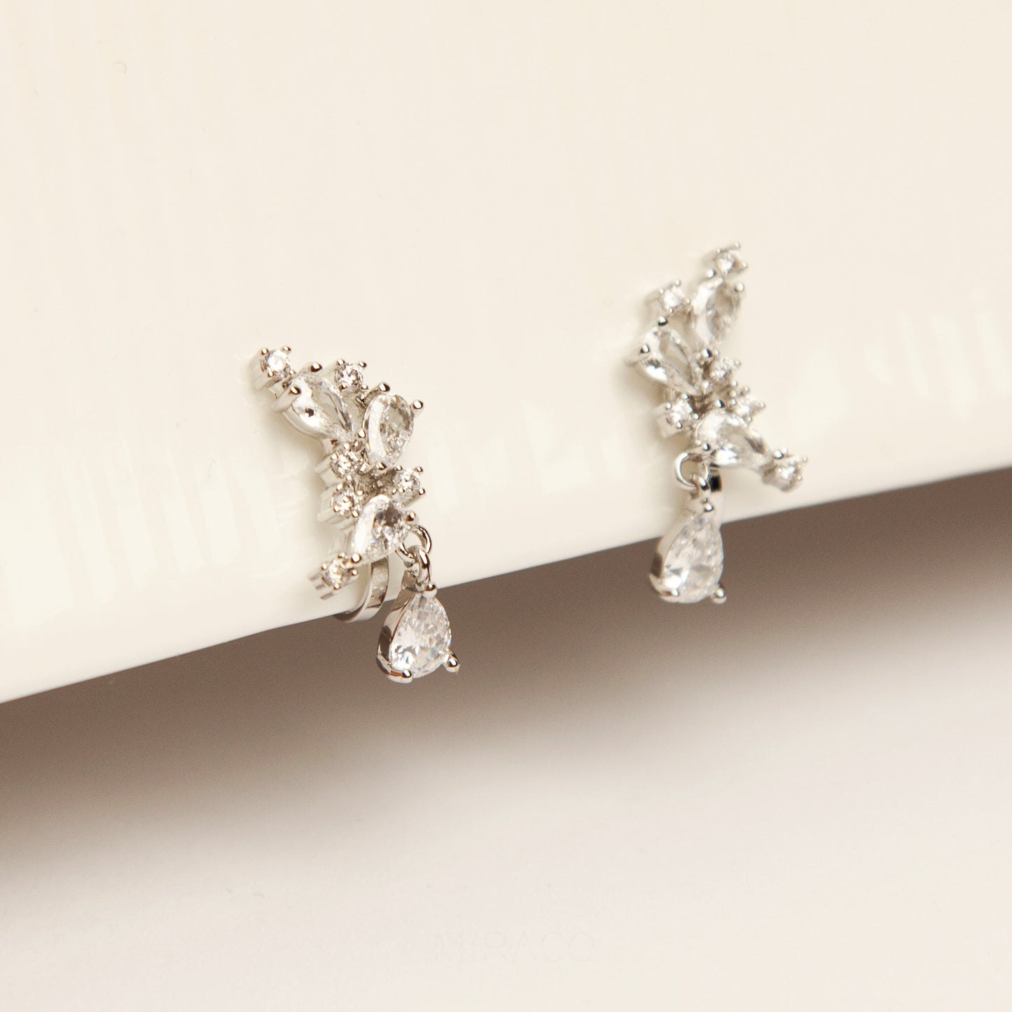 Clip On Butterfly Diamond Earrings