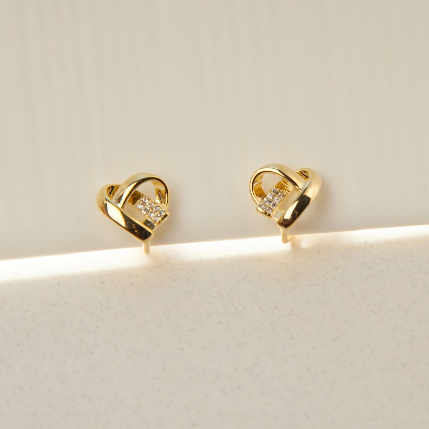 Clip On Heart Stud Earrings