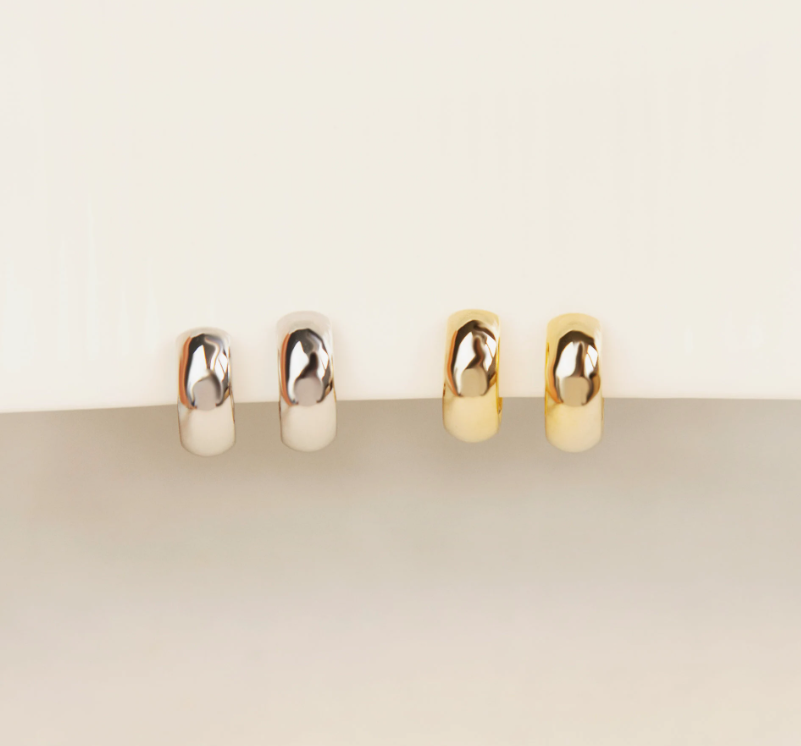 Minimalist Clip On Huggie Earrings, Huggie Hoop Earrings in Gold & Silver