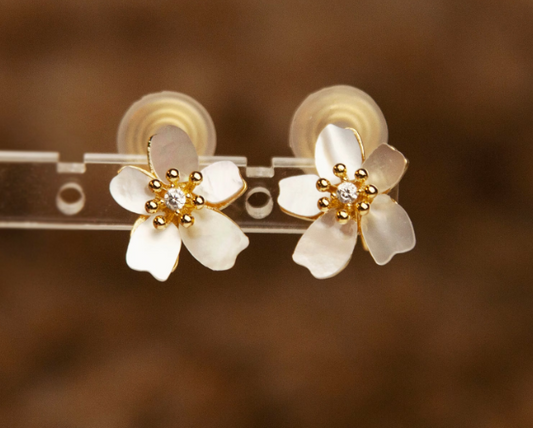 Clip On Cherry Blossom Studs