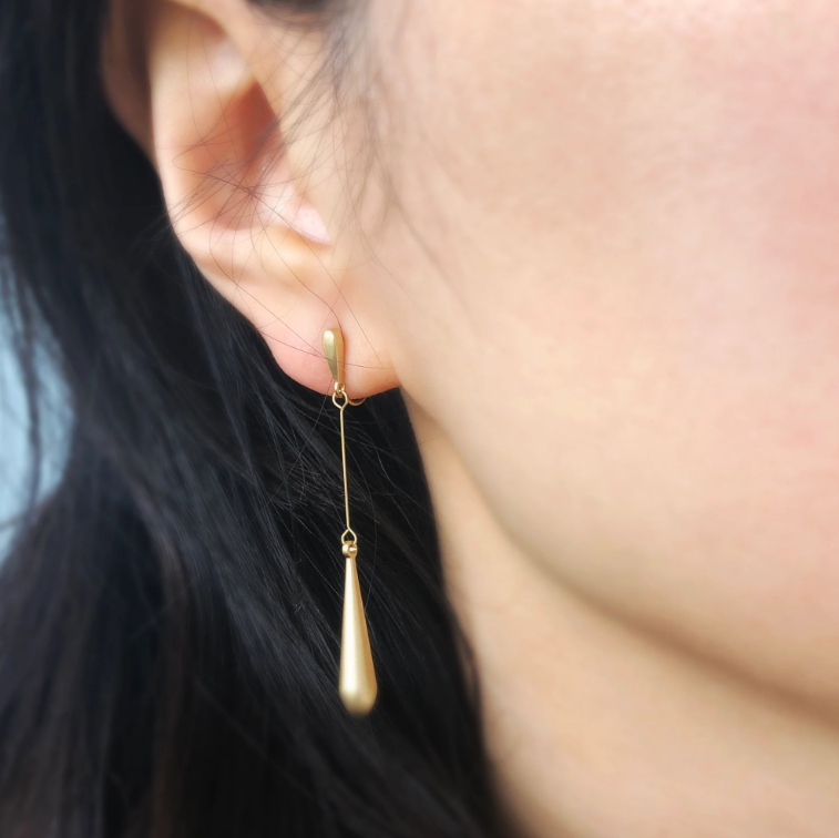 Clip On Teardrop Dangle Earrings