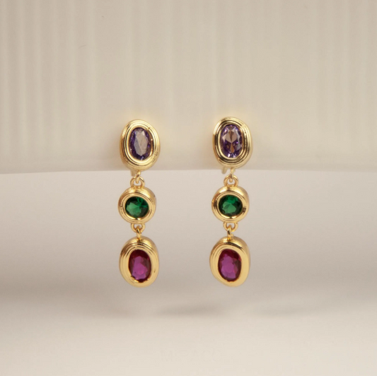 Clip On Multi Birthstone Earrings