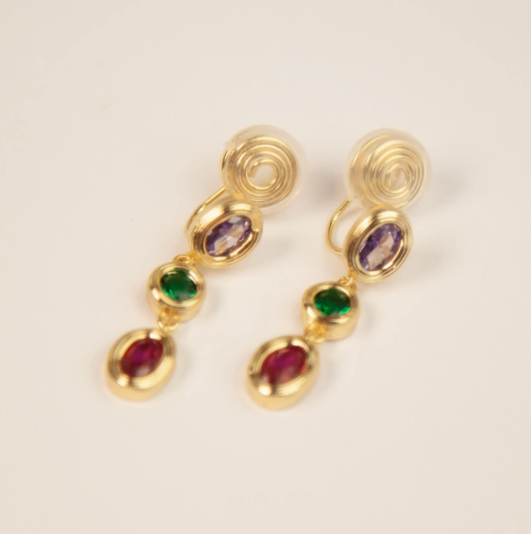 Clip On Multi Birthstone Earrings