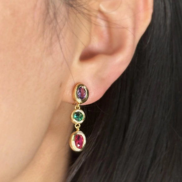 Clip On Multi Birthstone Earrings