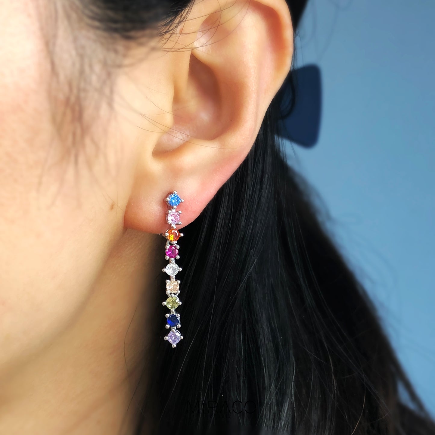 Multi Color Clip On Dangle Drop Earrings