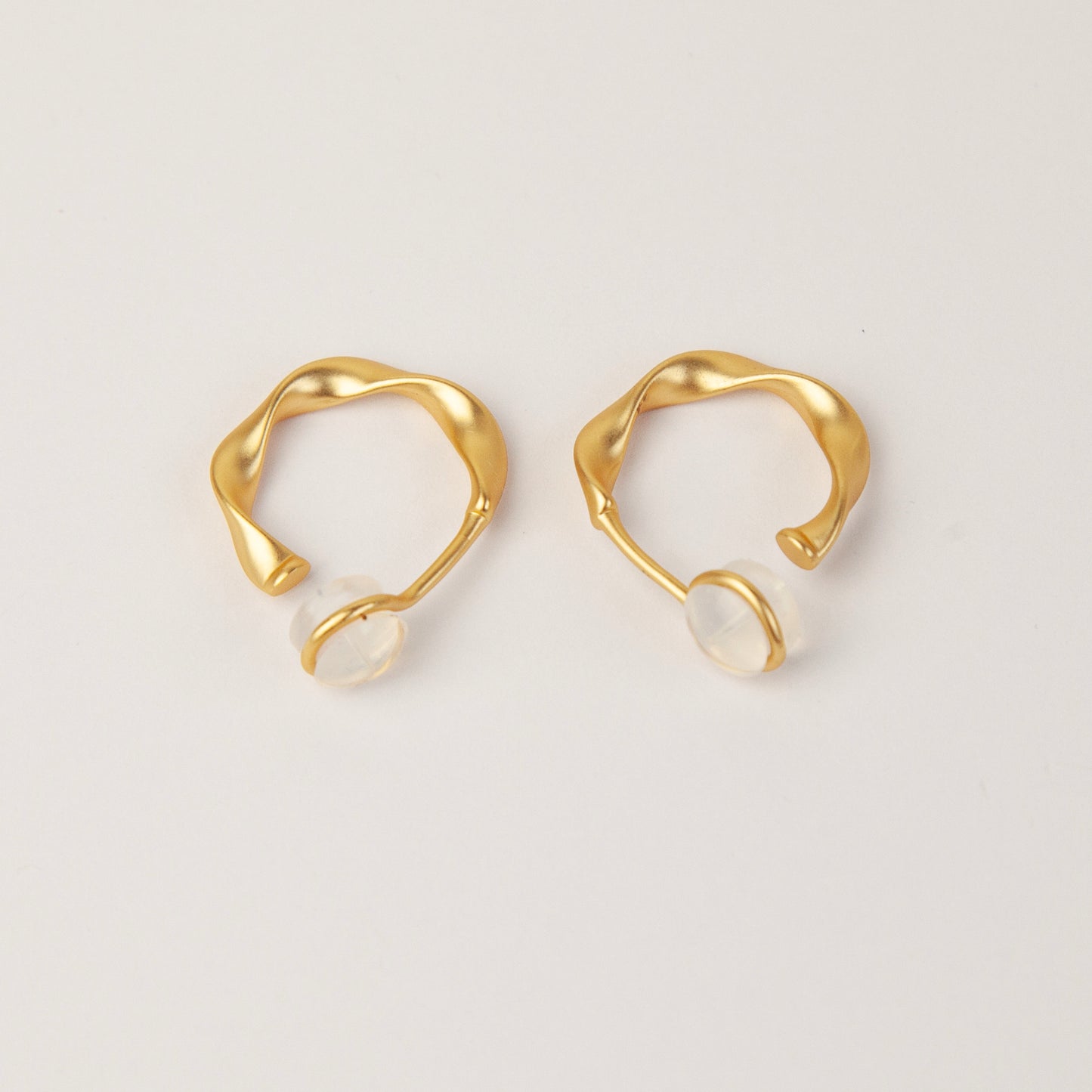 Twisted Matt Gold Hoop Clip On Earrings