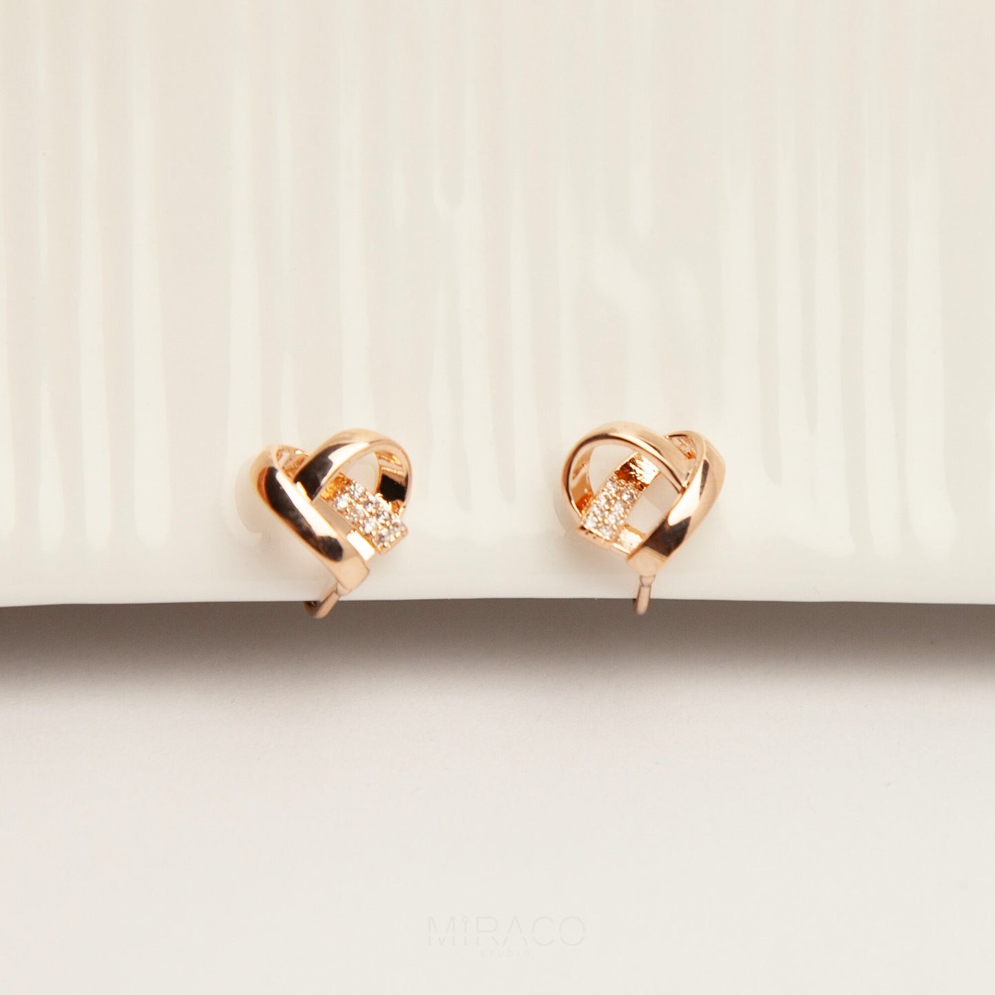 Clip On Heart Stud Earrings