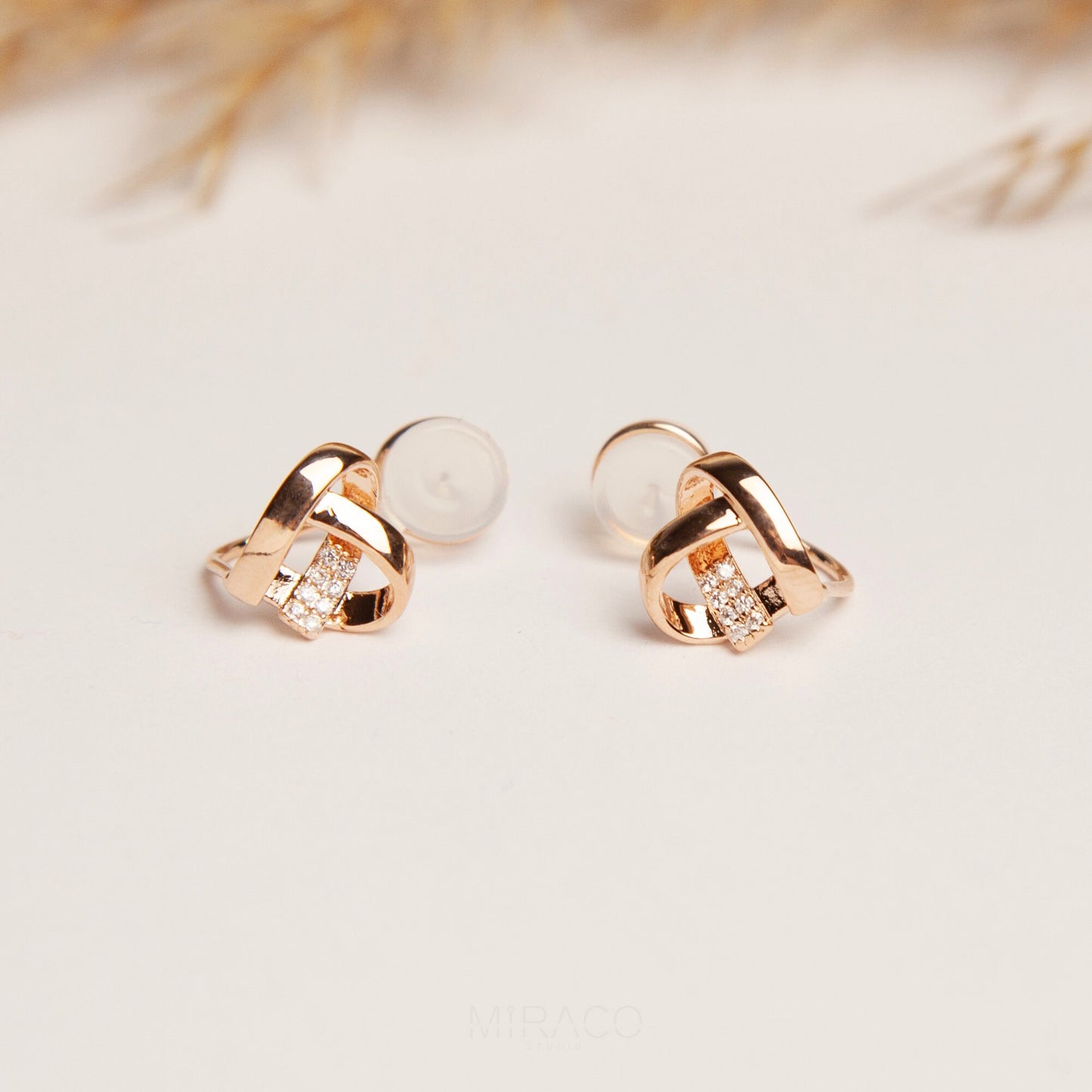 Clip On Heart Stud Earrings