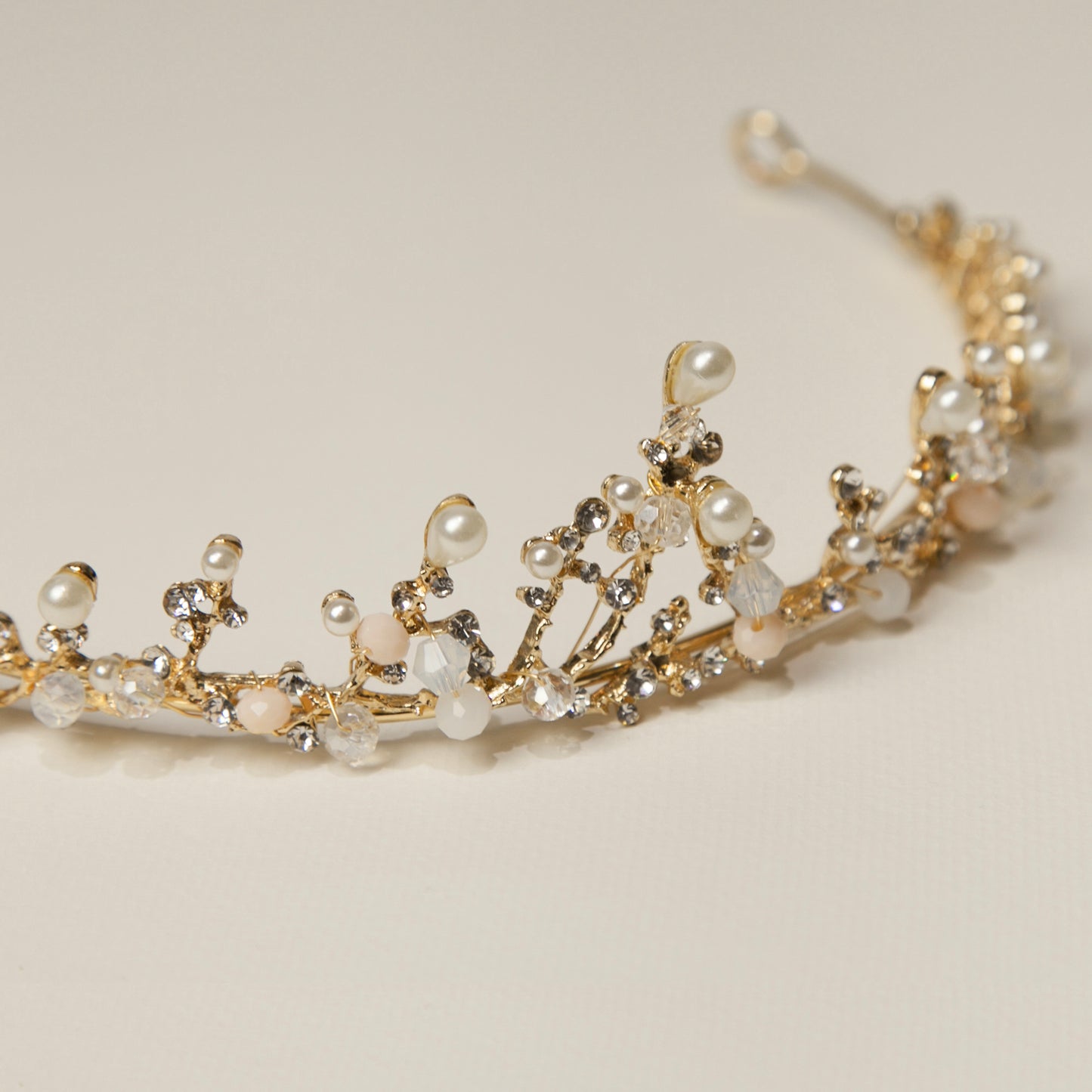 Gold Crystal Pearls Crown