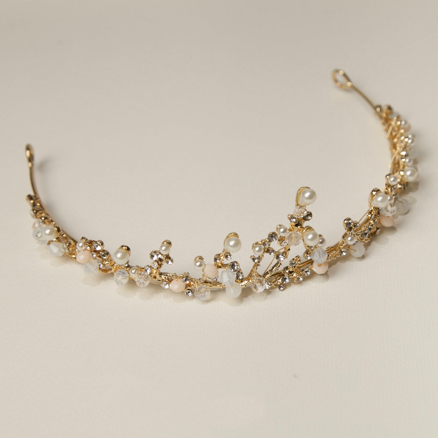 Gold Crystal Pearls Crown