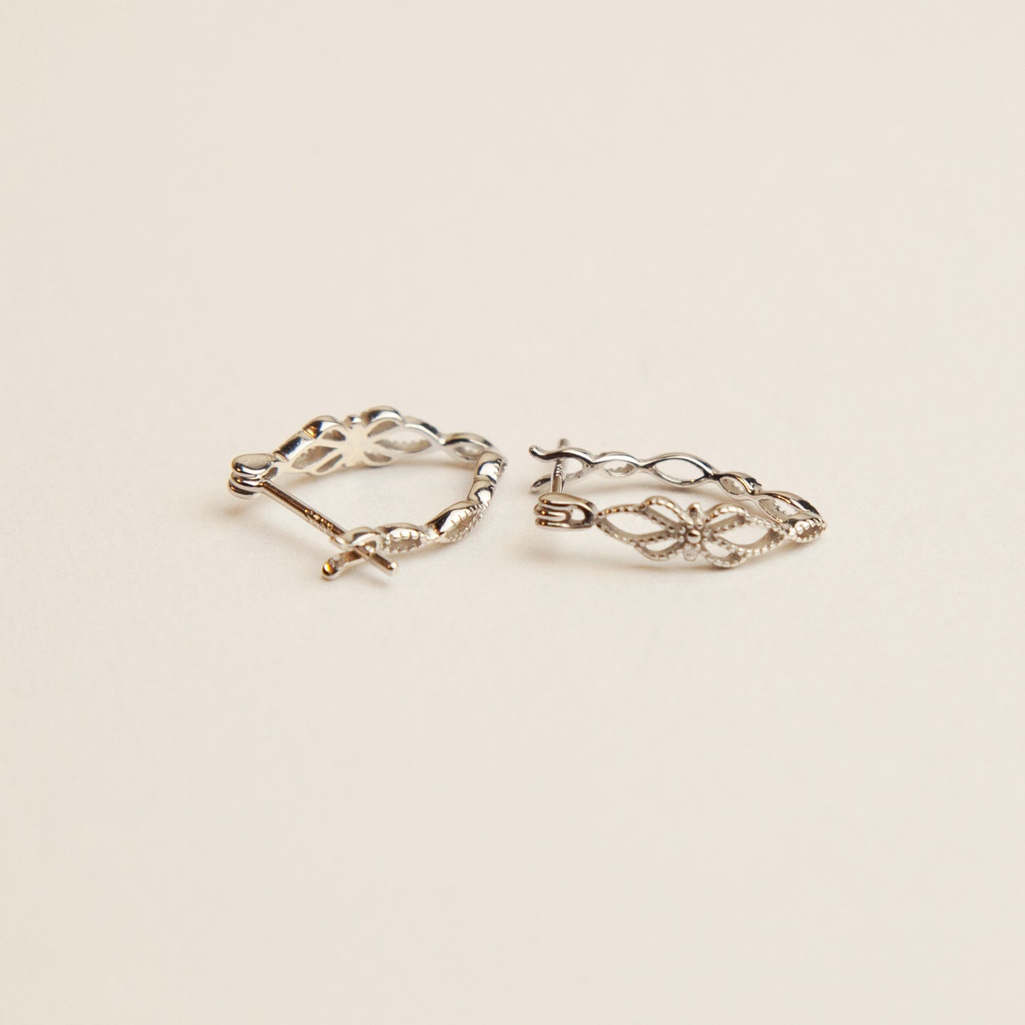 Sterling Silver Lace Hoop Earrings