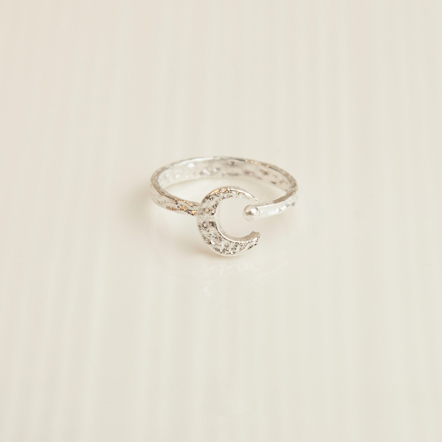 Moon Statement Sterling Silver Open Ring