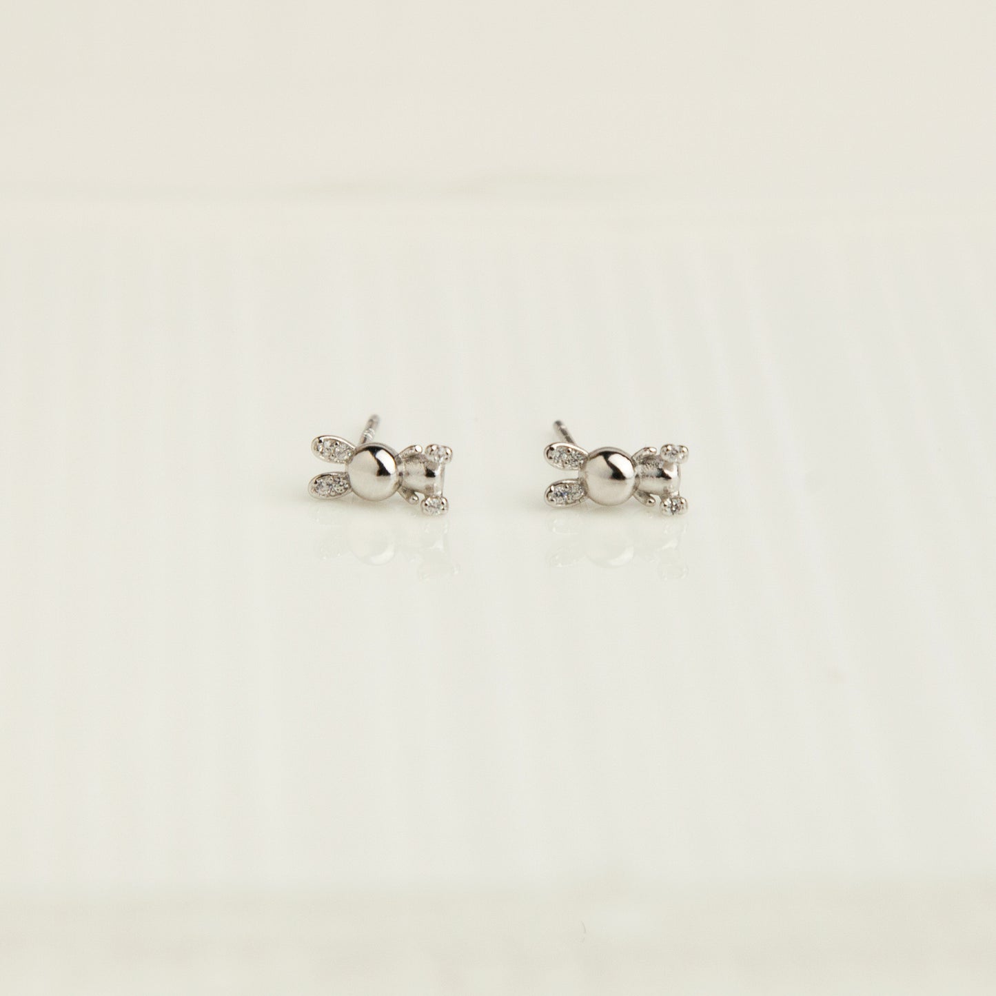 Sterling Silver Bunny Stud Earrings Tiny Stud Earrings