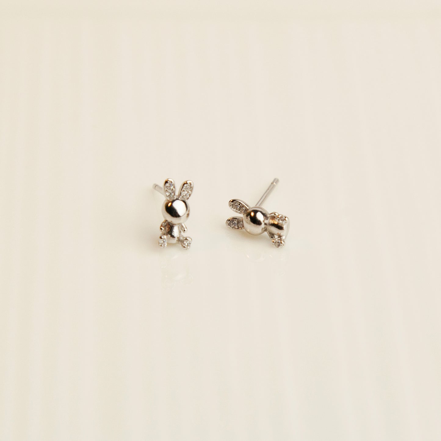 Sterling Silver Bunny Stud Earrings Tiny Stud Earrings