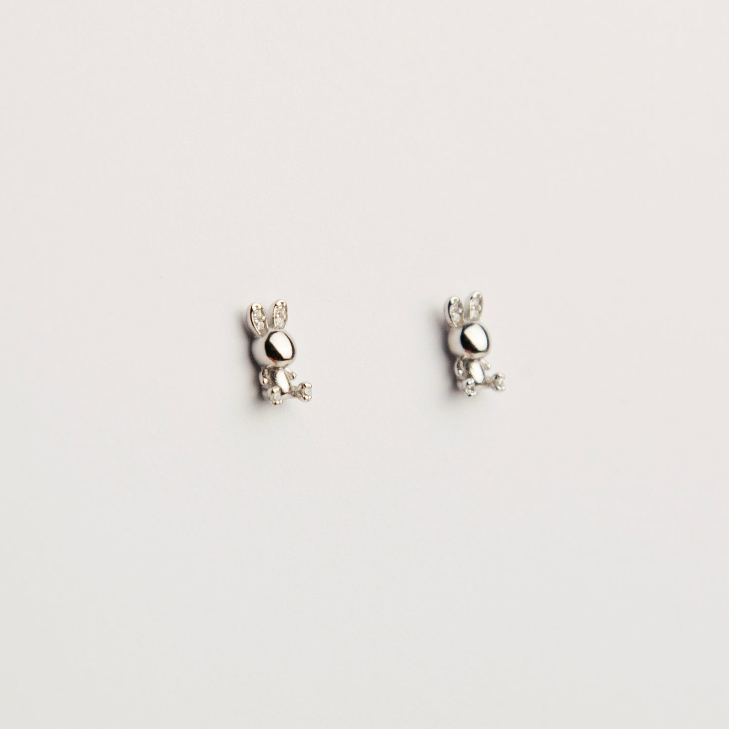 Sterling Silver Bunny Stud Earrings Tiny Stud Earrings