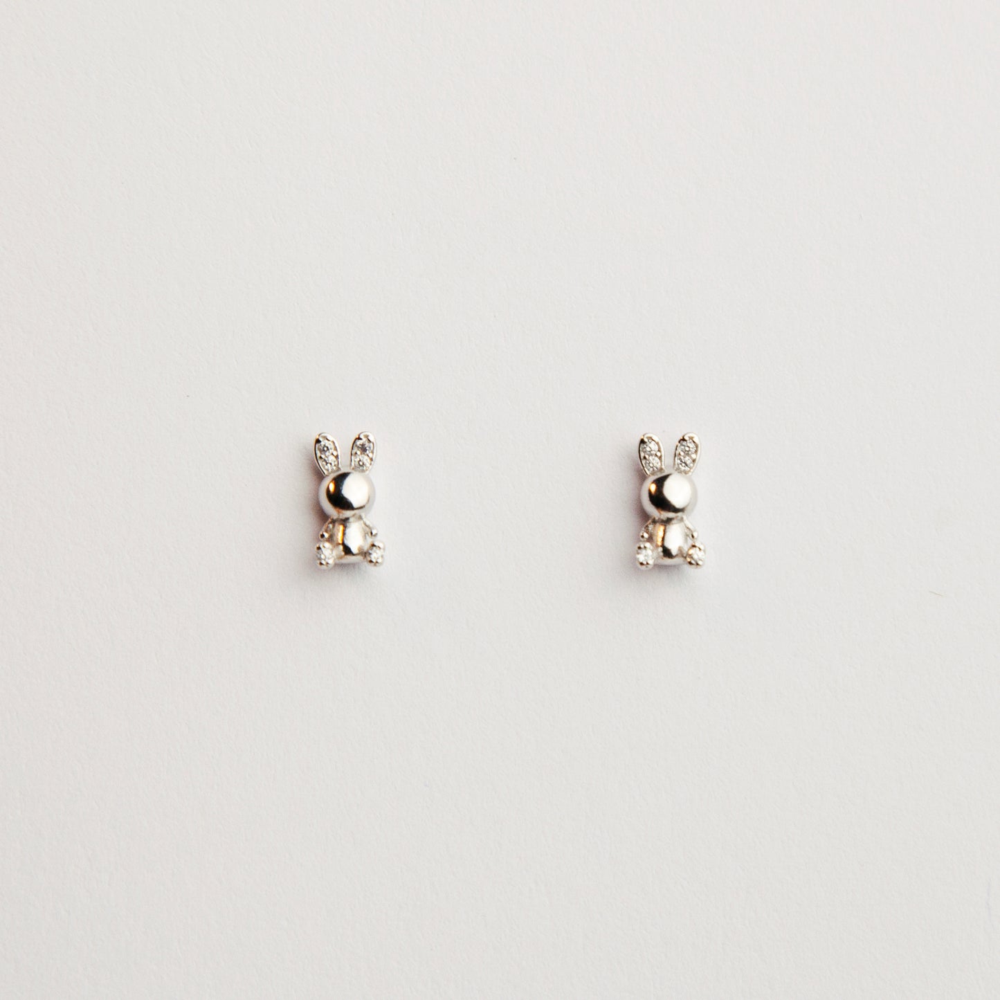 Sterling Silver Bunny Stud Earrings Tiny Stud Earrings