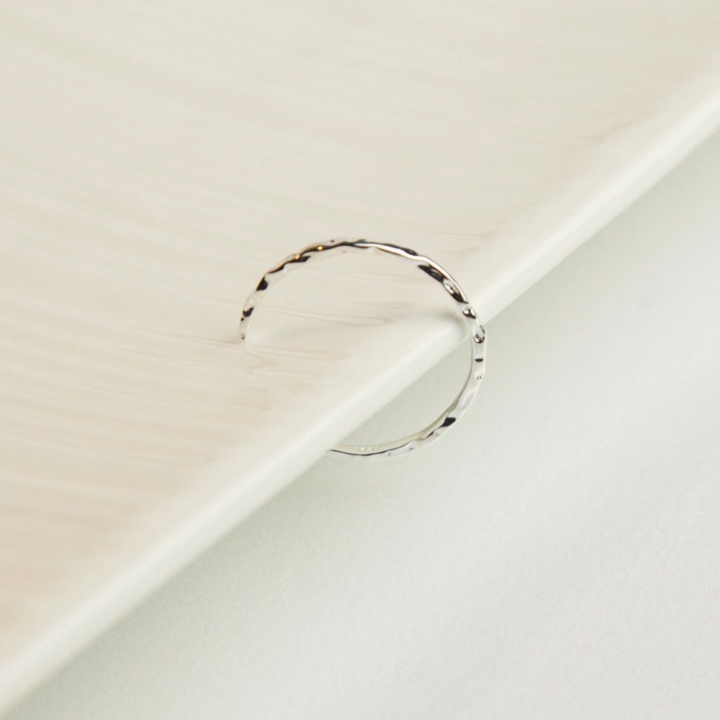 Sterling Silver Thin Stacking Hammered Ring