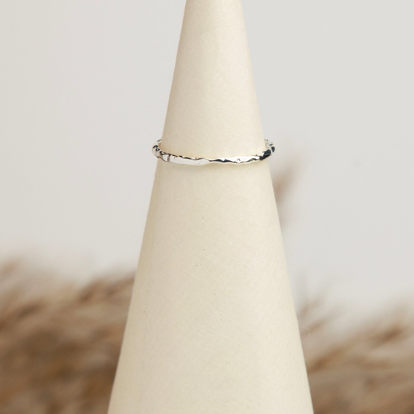 Sterling Silver Thin Stacking Hammered Ring