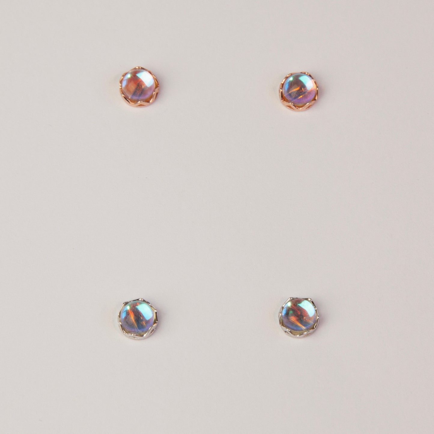 Rainbow Clear Stone Cartilage Earrings in Sterling Silver