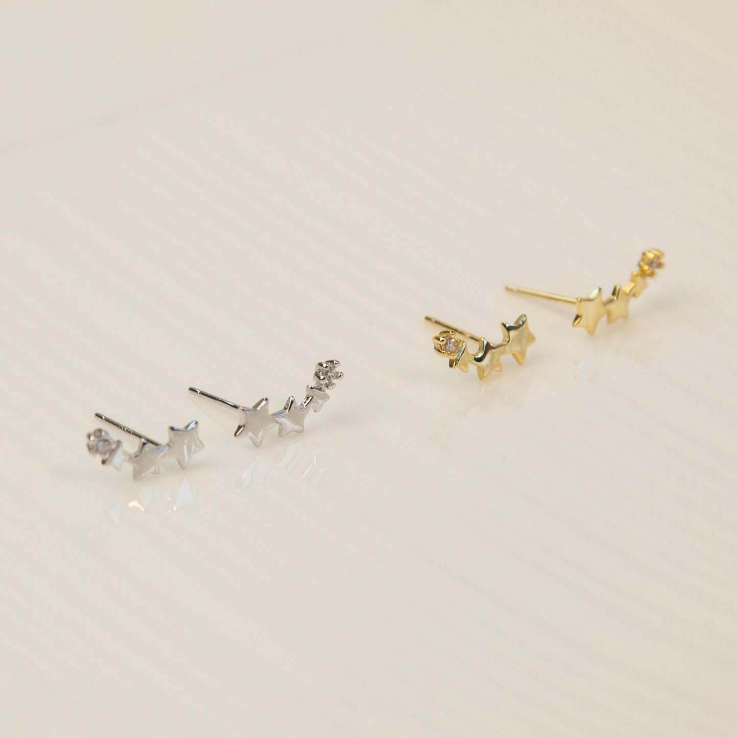 Sterling Silver Small Star Quartet Earrings